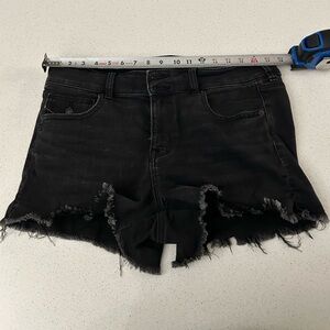 American Eagle Next Level Stretch Distressed Black Shortie Shorts